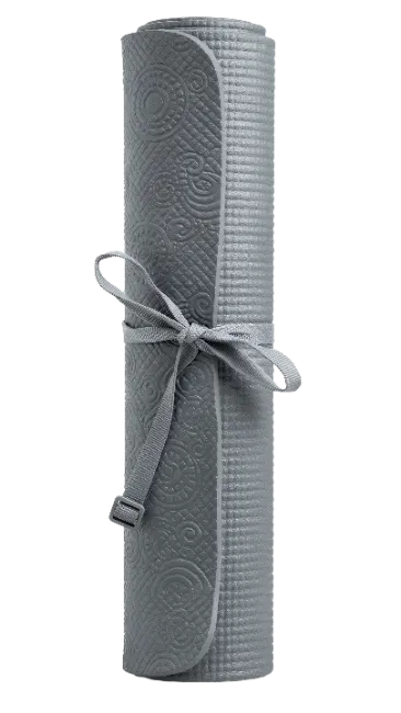 Rolled Grey Yoga Mat