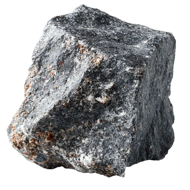 Rough Dark Granite Stone Rock Isolated