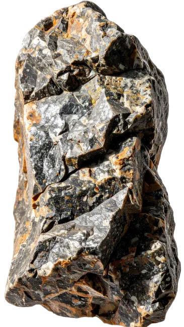 Rough Dark Grey Volcanic Rock Mineral Specimen