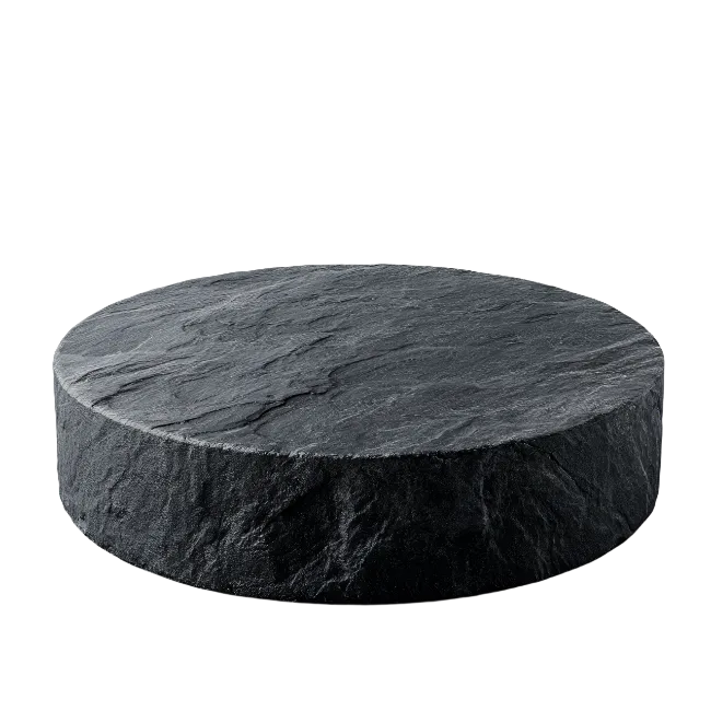 Round Black Slate Slab Display Platform