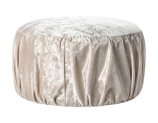 Round Velvet Ottoman Stool