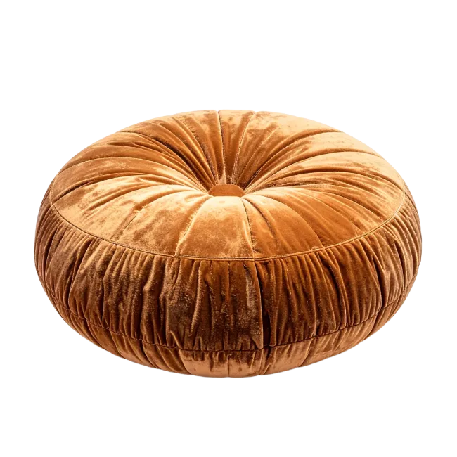 Round Velvet Pouf Ottoman