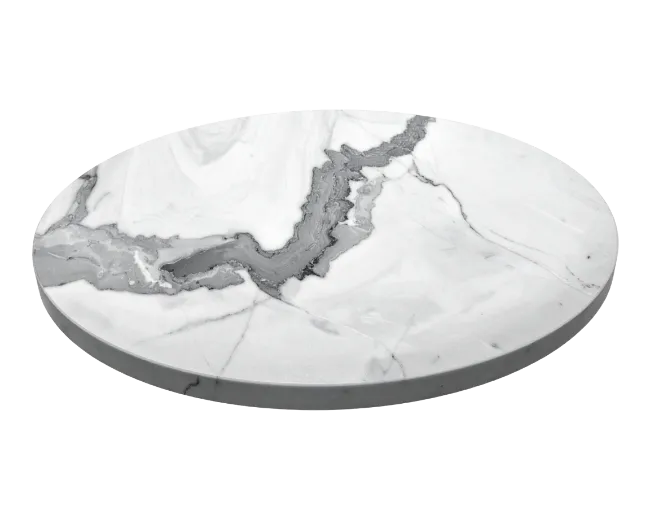 Round White Marble Slab