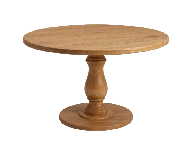 Round Wooden Pedestal Dining Table