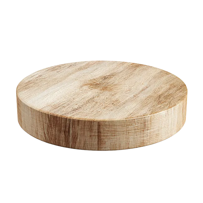 Round Wooden Pedestal Display Block