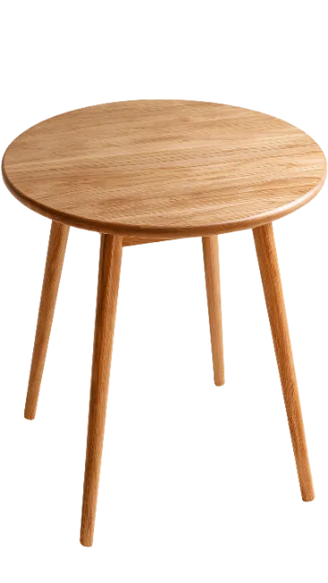 Round wooden stool with four legs