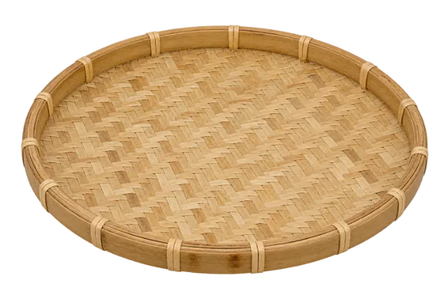 Round Woven Bamboo Tray