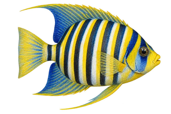 Royal Angelfish Illustration