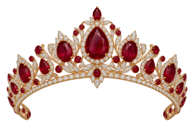 Royal Gold Crown with Rubies and Diamonds
