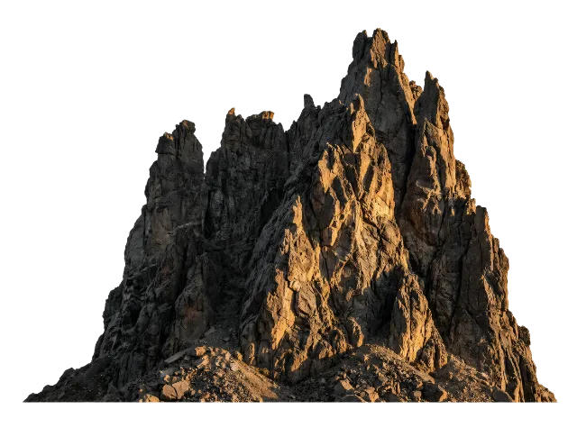 Rugged Mountain Peak Isolated Cutout