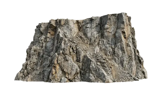 Rugged Rocky Cliff Formation Isolated