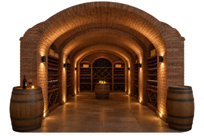Rustic Brick Wine Cellar Interior