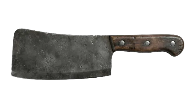 Rustic Butcher Cleaver with Wooden Handle