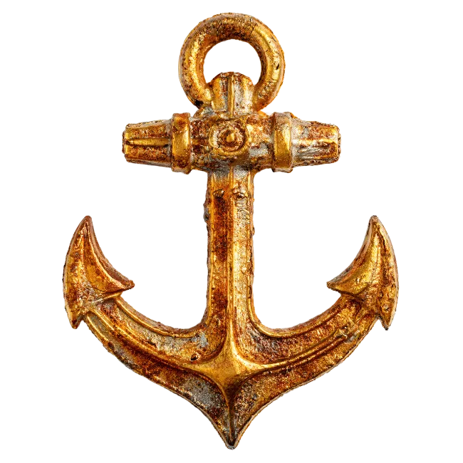 Rustic Gold Metal Ship Anchor