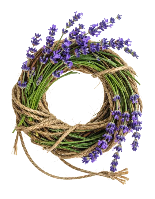 Rustic Twig Wreath Decorated with Lavender Flowers