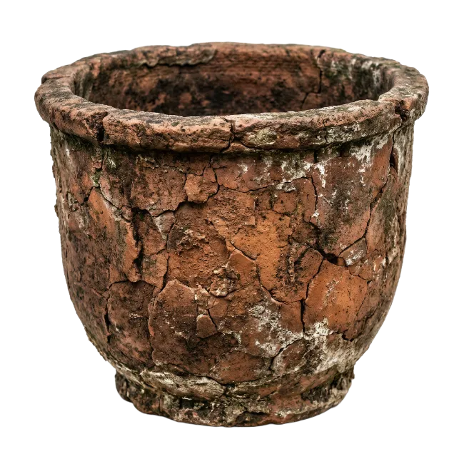 Rustic Weathered Terracotta Flower Pot