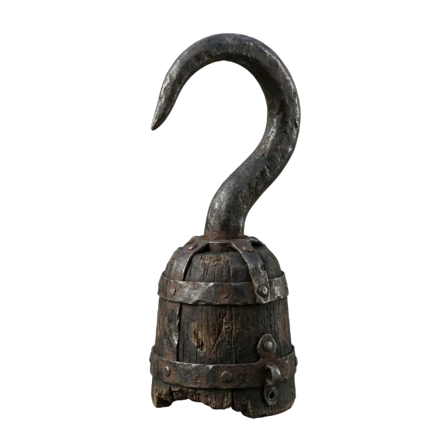 Rustic Wooden and Iron Lifting Hook