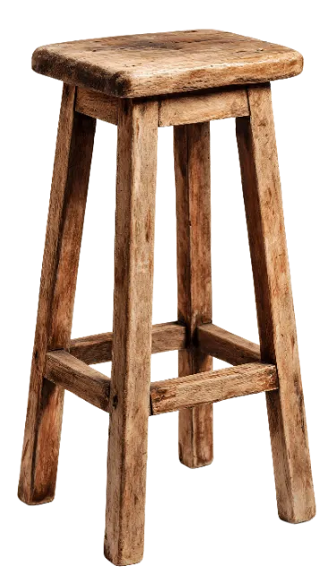 Rustic Wooden Bar Stool