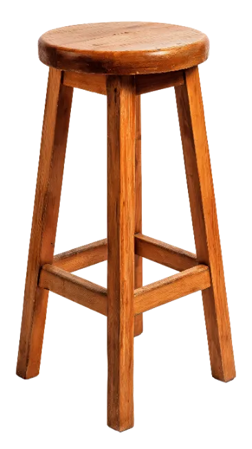 Rustic Wooden Bar Stool