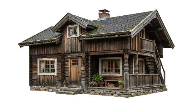Rustic Wooden Cabin House