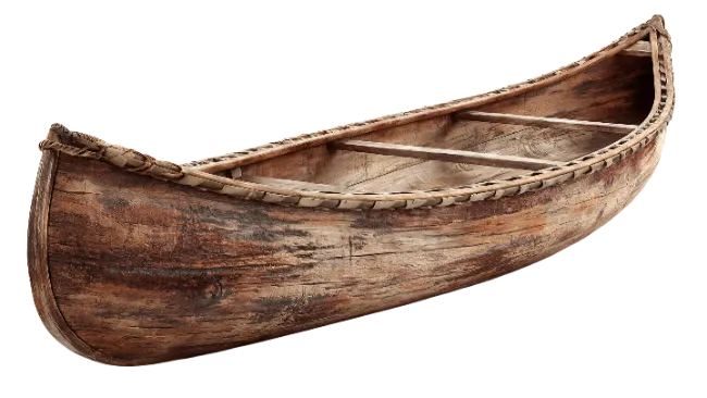 Rustic Wooden Canoe
