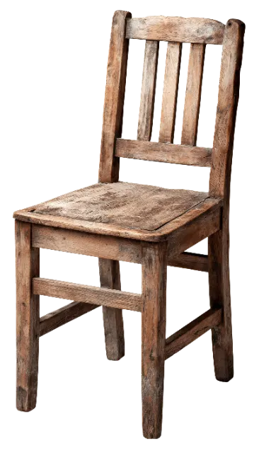 Rustic Wooden Chair Isolated