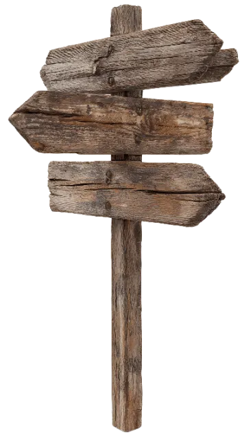 Rustic Wooden Direction Signpost