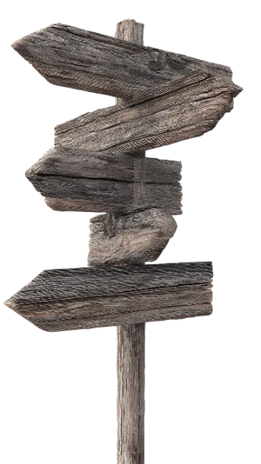 Rustic Wooden Direction Signpost