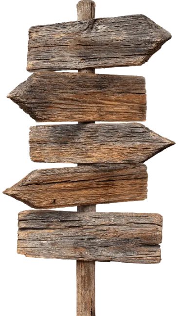 Rustic Wooden Direction Signpost