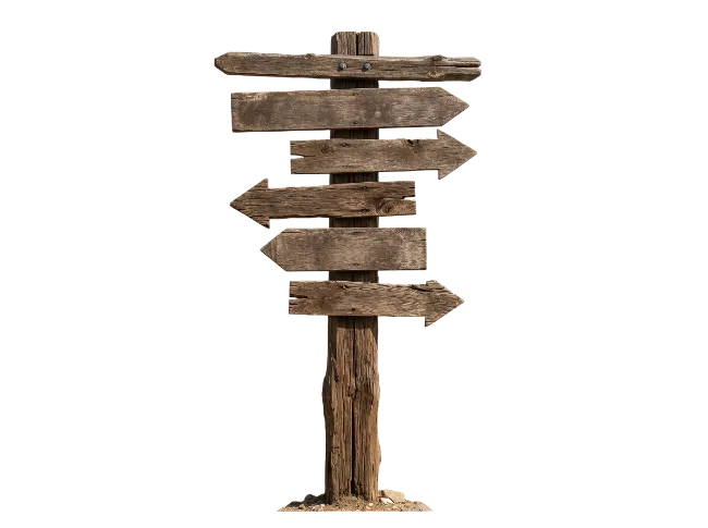 Rustic Wooden Directional Signpost