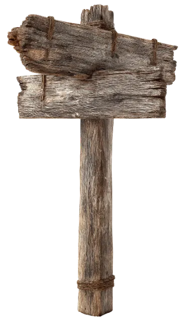 Rustic Wooden Directional Signpost