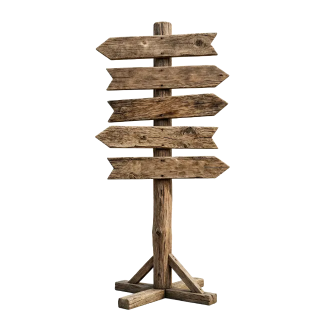 Rustic Wooden Directional Signpost