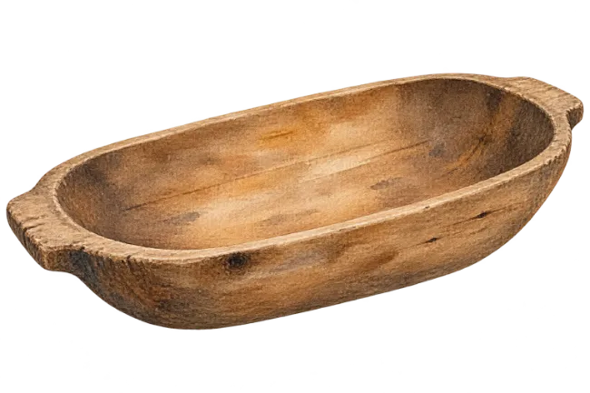 Rustic Wooden Dough Bowl