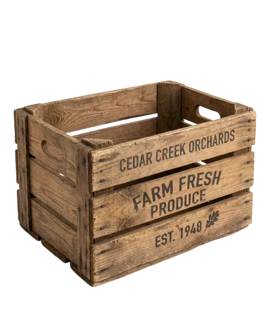 Rustic Wooden Farm Produce Crate