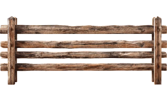 Rustic Wooden Fence Section
