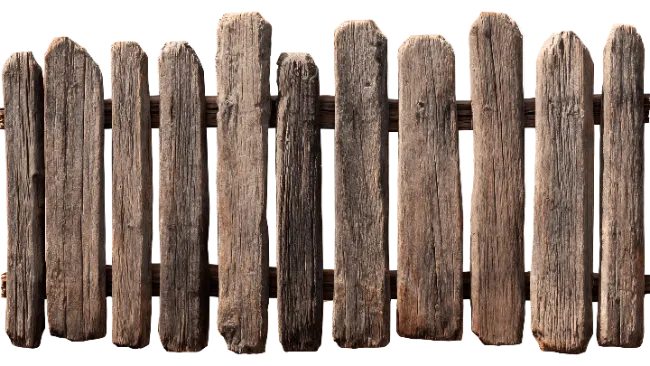 Rustic Wooden Fence Section