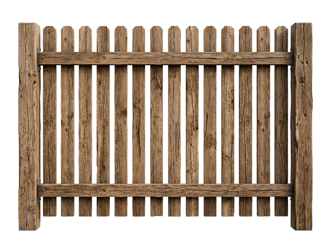 Rustic Wooden Fence Section