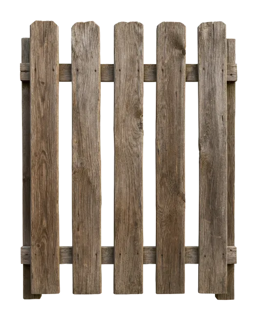 Rustic Wooden Fence Section