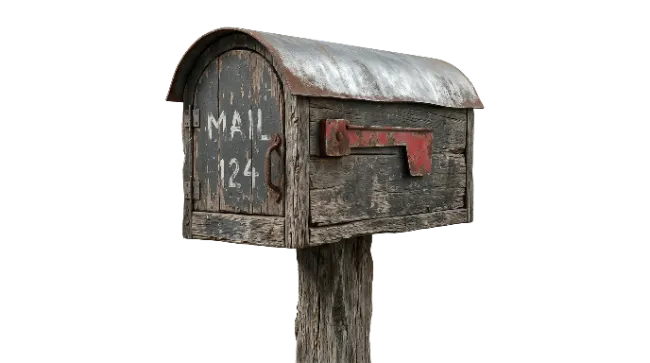 Rustic Wooden Mailbox with Metal Roof