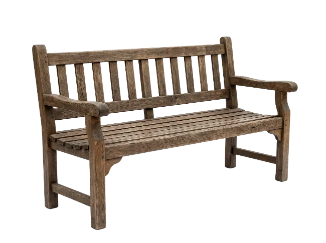 Rustic Wooden Park Bench