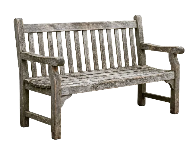 Rustic Wooden Park Bench