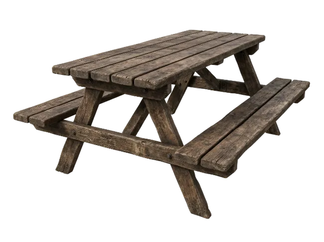 Rustic Wooden Picnic Table