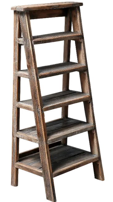 Rustic Wooden Stepladder Shelf