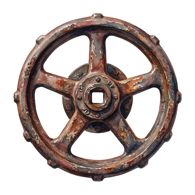 Rusty Industrial Valve Wheel