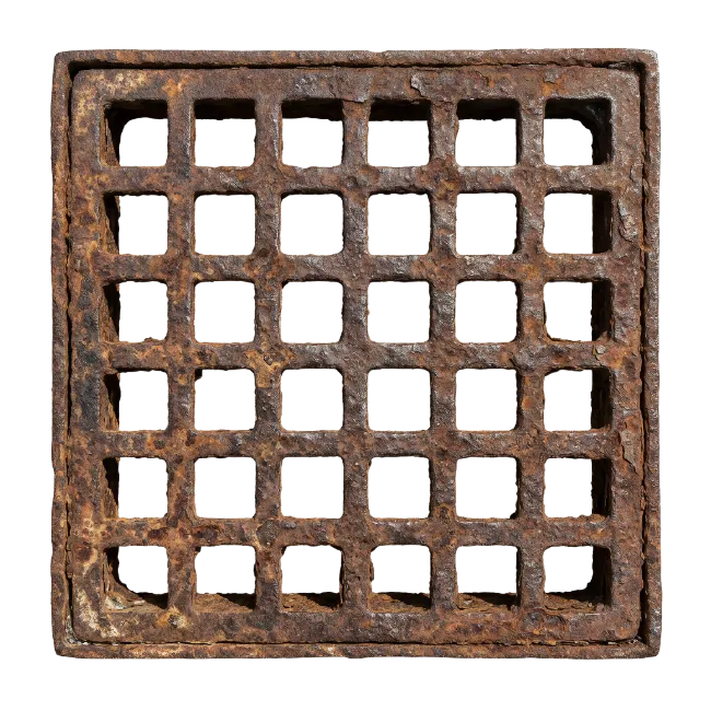 Rusty Metal Drainage Grate