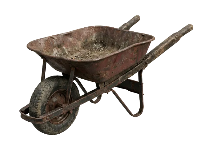 Rusty Metal Wheelbarrow
