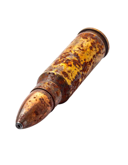 Rusty Rifle Bullet Cartridge
