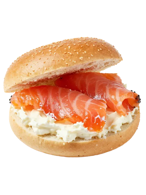 Salmon Bagel with Cream Cheese