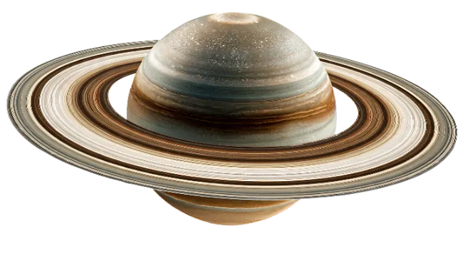Saturn planet with detailed ring system