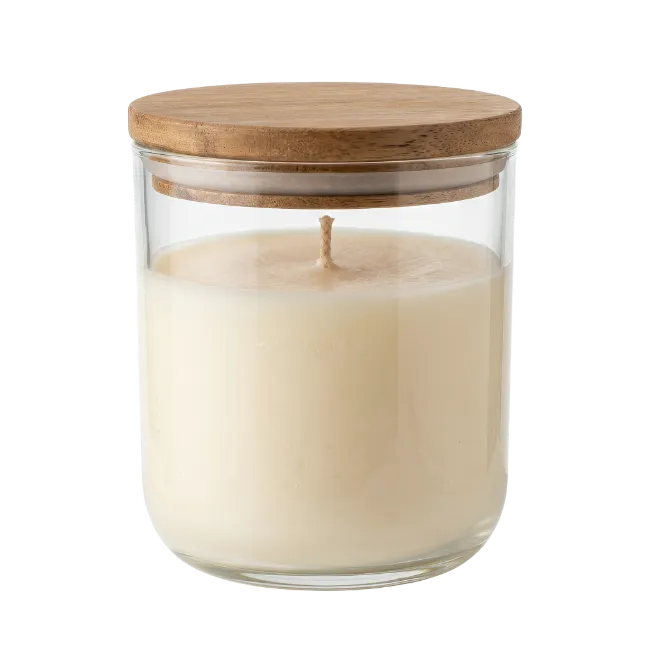 Scented Candle in Glass Jar with Wooden Lid